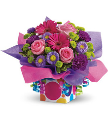 Teleflora's Confetti Present from Backstage Florist in Richardson, Texas